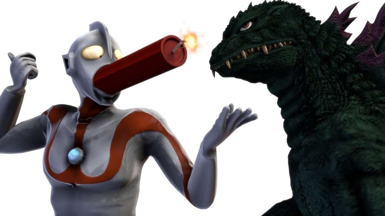 Godzilla Tries to Kill Ultraman (Silly Fan Animation)